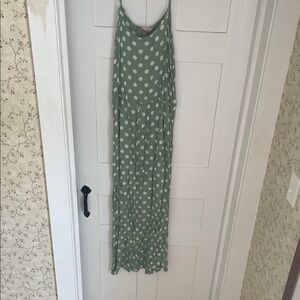 Forever 21 Green Polka Dot Maxi Dress